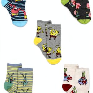 Yankee Toy Box Spongebob Socks Boys No Show 5 Pack-0